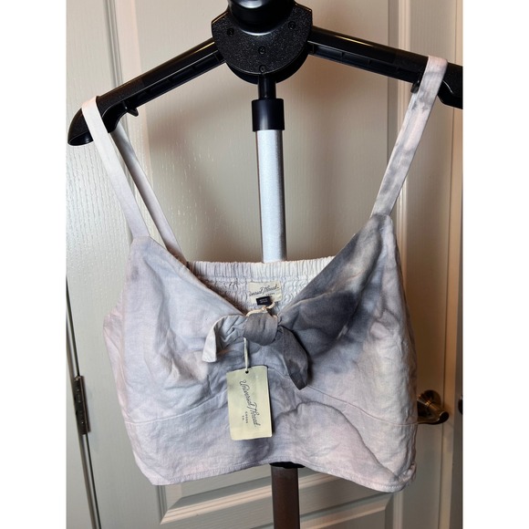 Universal Thread Tops - Tie-Front Crop Top Women XL NWT Linen Blend Boho Cottagecore Y2K Coastal Chic